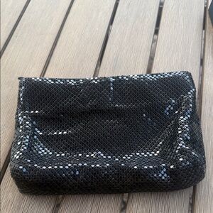 Whiting & Davis Black and Silver Mesh Clutch